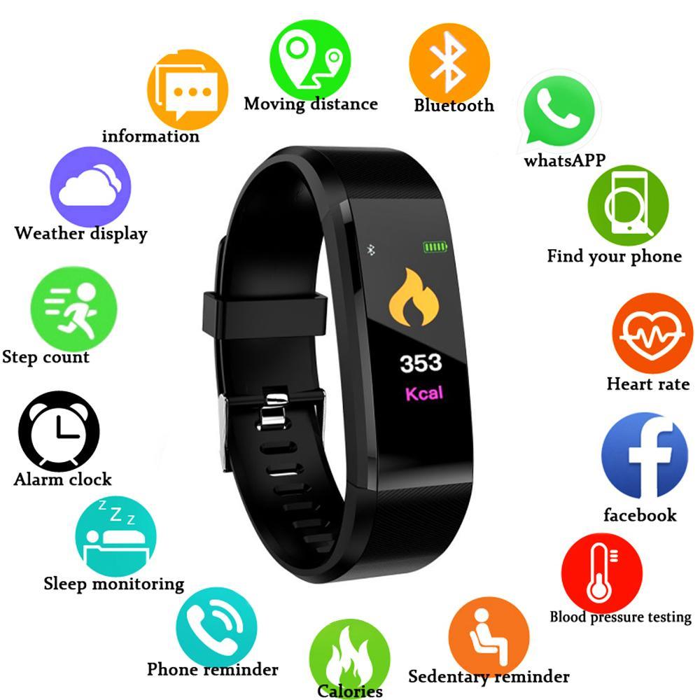 Smart Fitness Watch with Heart Rate & Blood Pressure Monitor