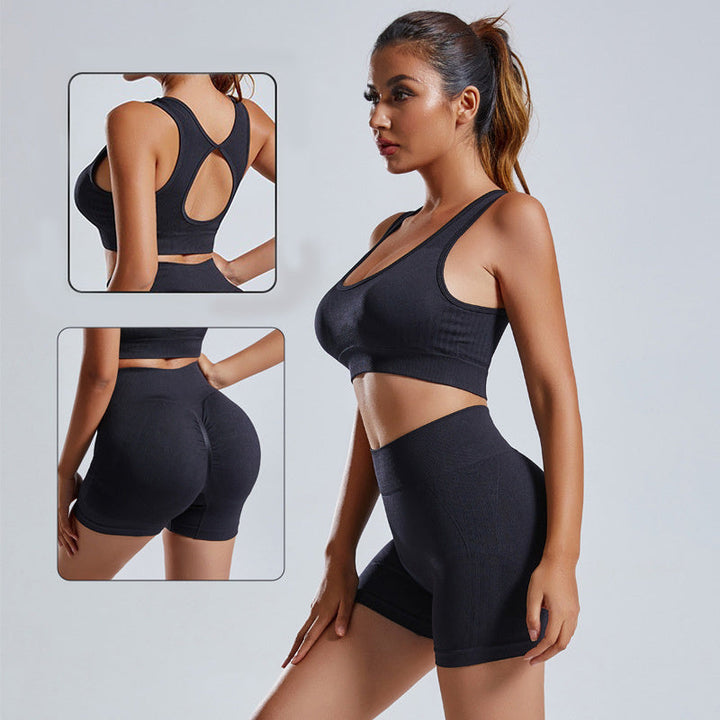 Women’s 2-Piece Seamless Yoga Set (Vest & Shorts)