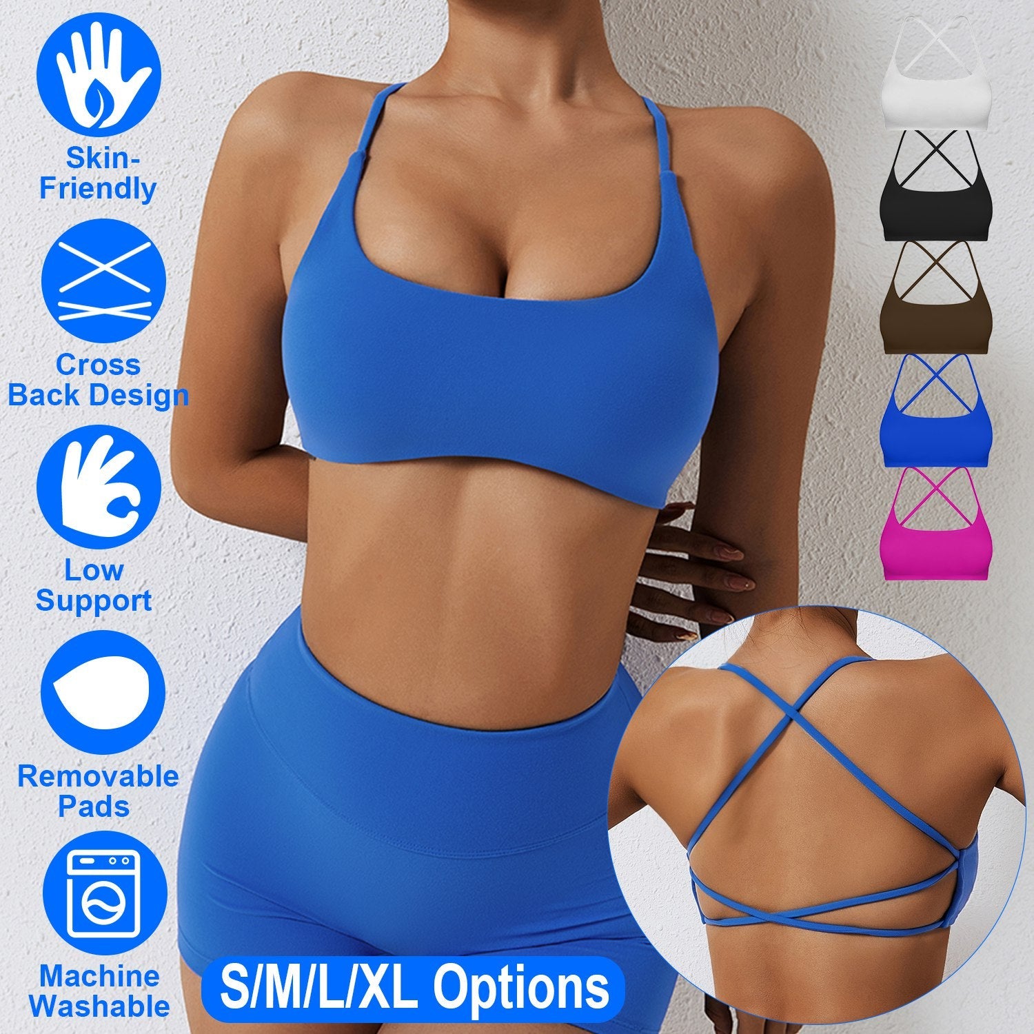 Women’s Cross Back Strappy Sports Bra