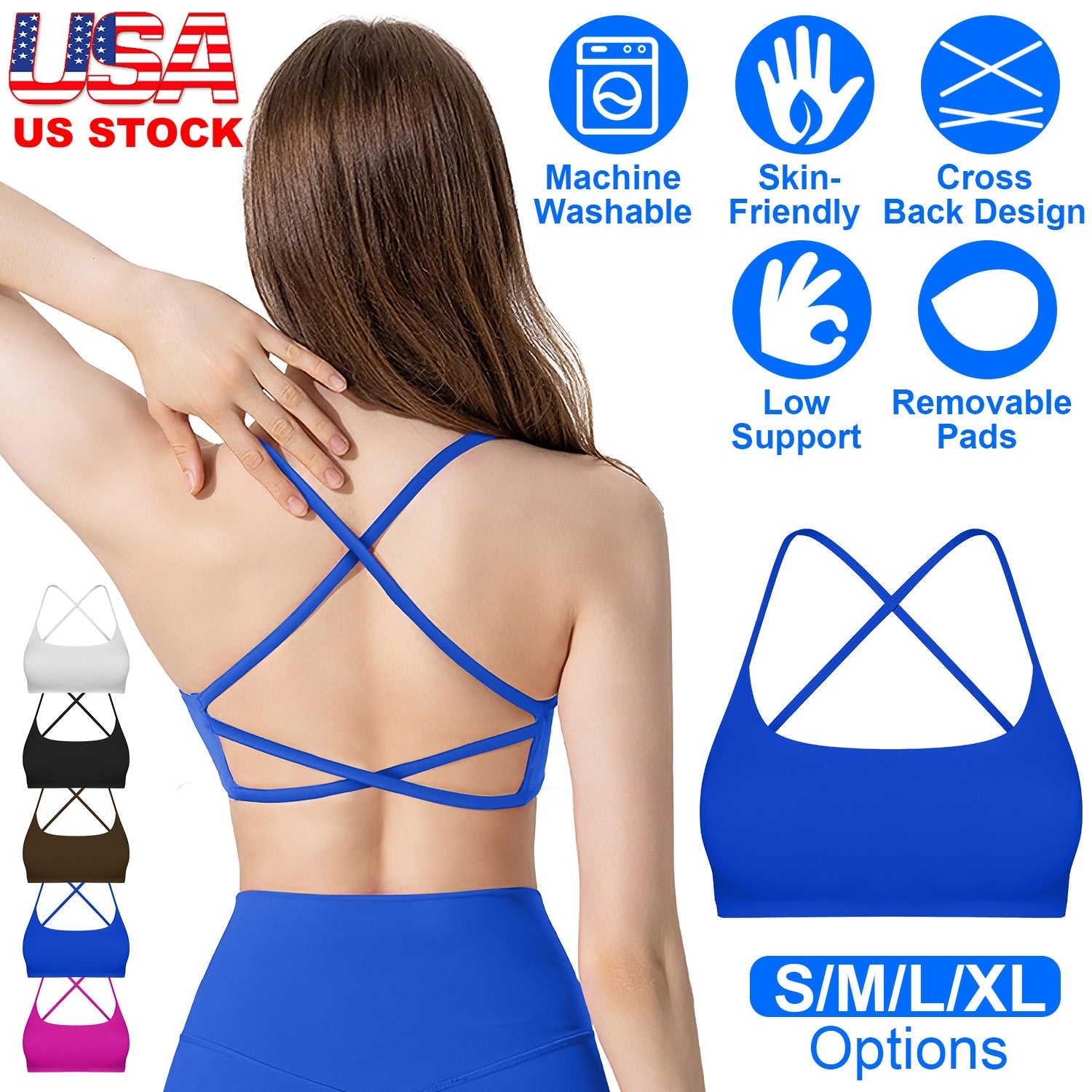Women’s Cross Back Strappy Sports Bra
