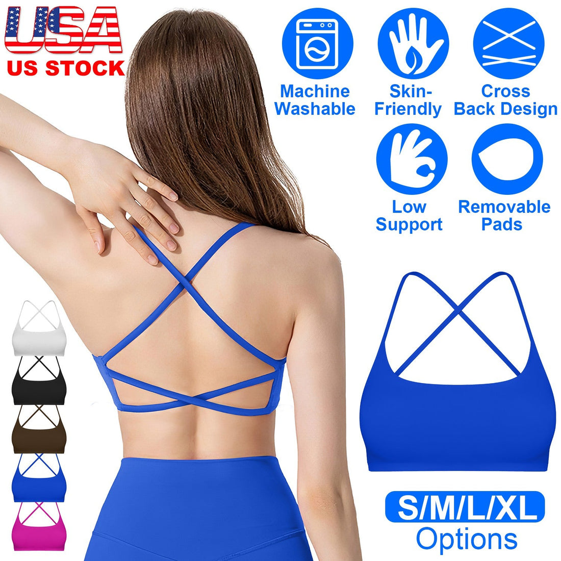 Women’s Cross Back Strappy Sports Bra