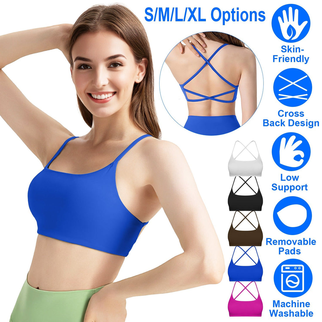 Women’s Cross Back Strappy Sports Bra