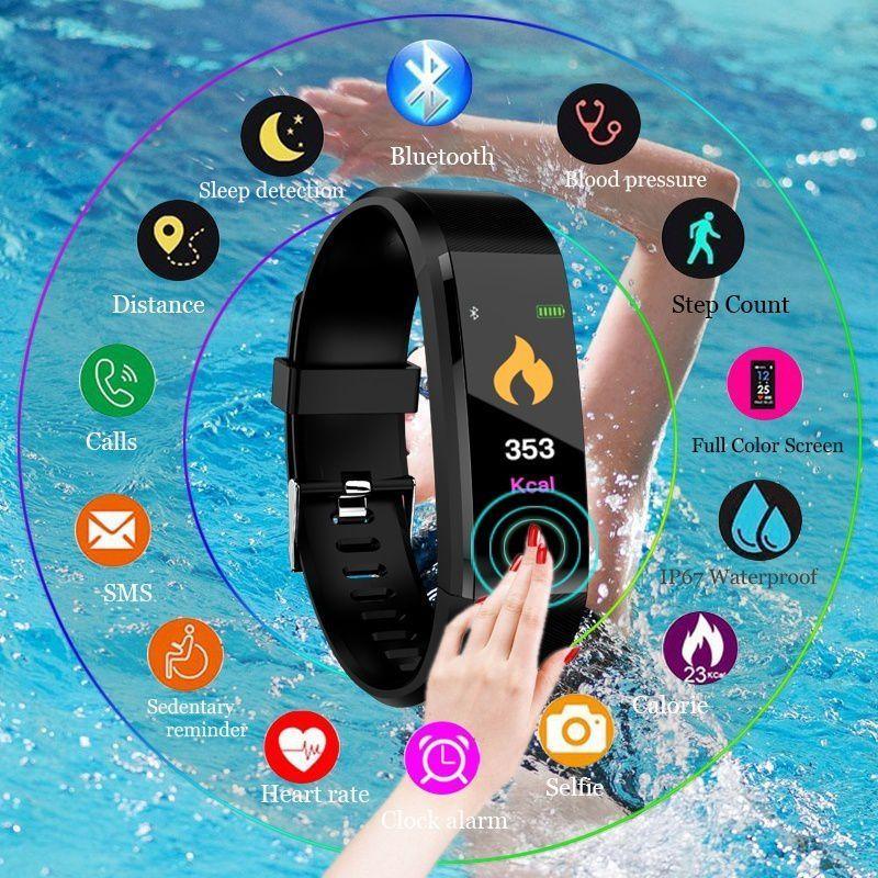 Smart Fitness Watch with Heart Rate & Blood Pressure Monitor