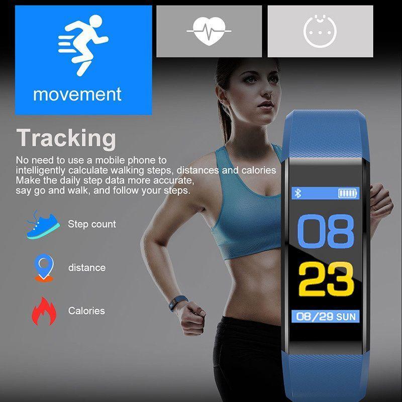Smart Fitness Watch with Heart Rate & Blood Pressure Monitor