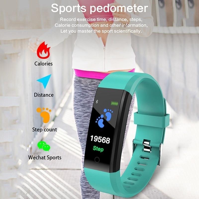 Smart Fitness Watch with Heart Rate & Blood Pressure Monitor