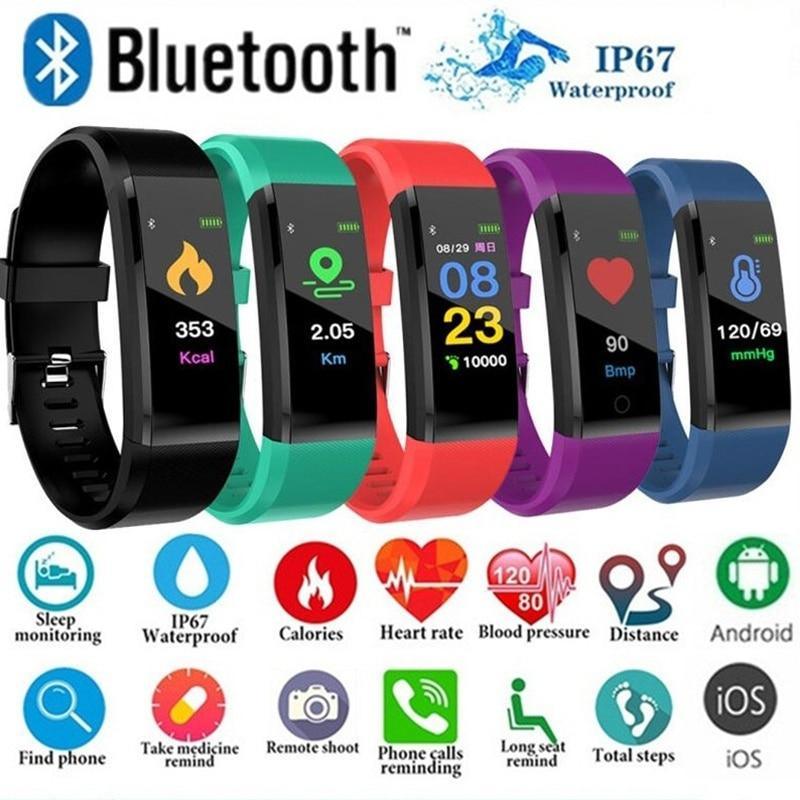 Smart Fitness Watch with Heart Rate & Blood Pressure Monitor