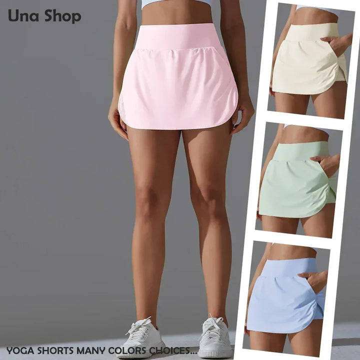 Una-Shop High Waist Yoga Shorts with Pockets