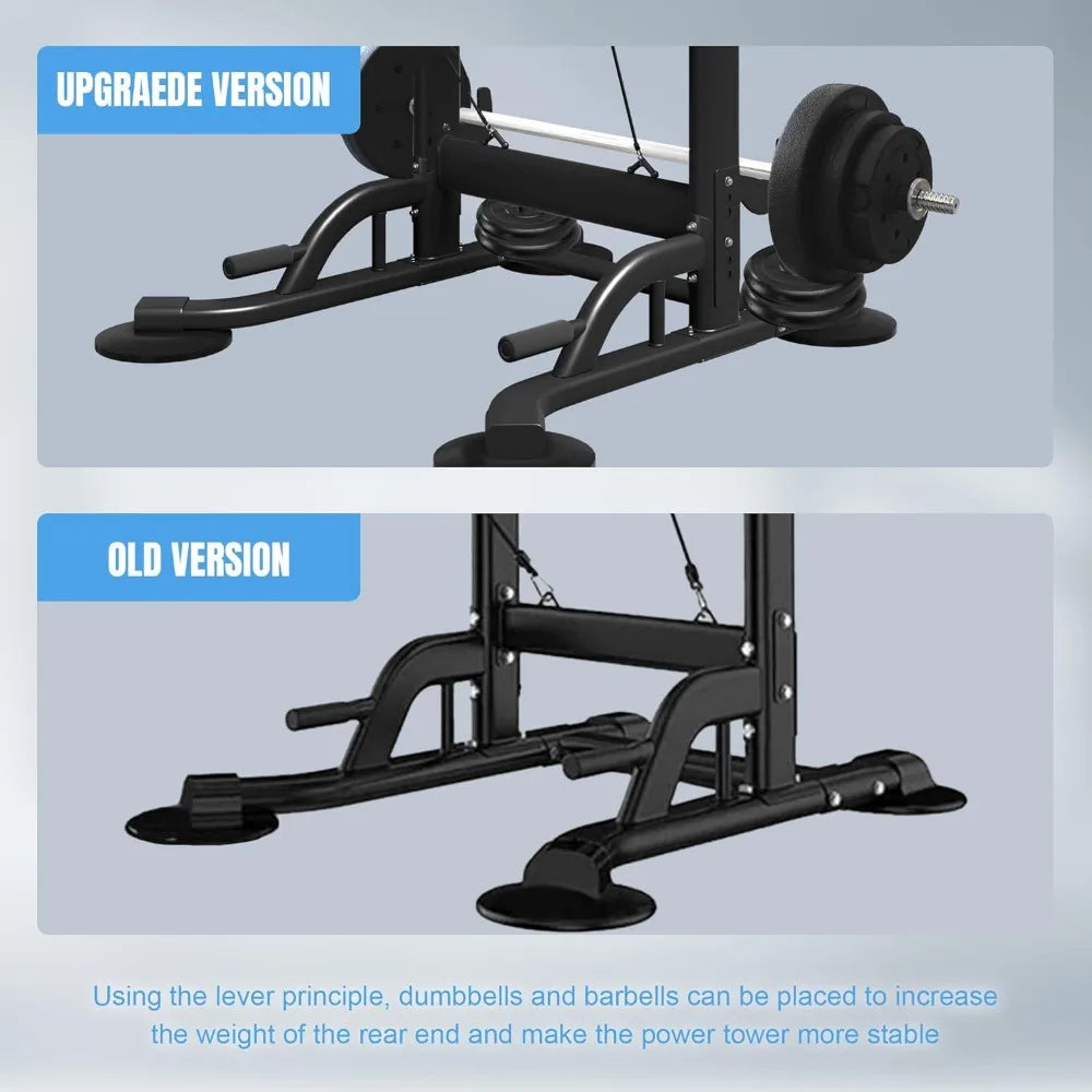 Power Tower Pull Up Dip Station Adjustable Height