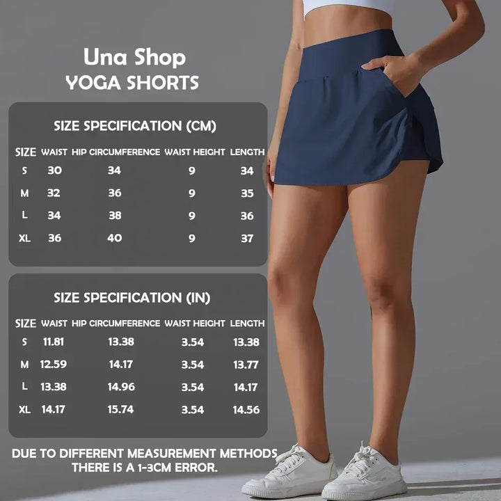 Una-Shop High Waist Yoga Shorts with Pockets
