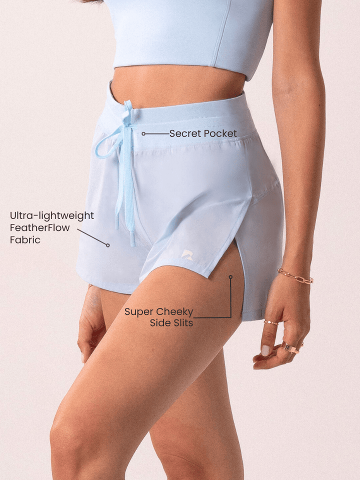 Women’s Baby Blue Flyaway Running Shorts