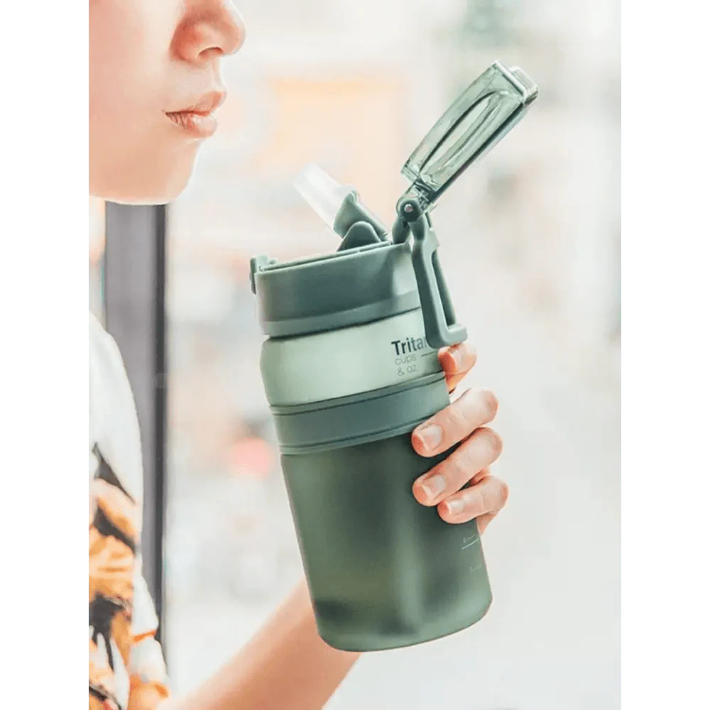 Portable Tritan Straw Sports Water Bottle