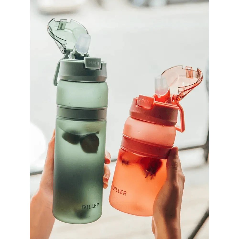 Portable Tritan Straw Sports Water Bottle